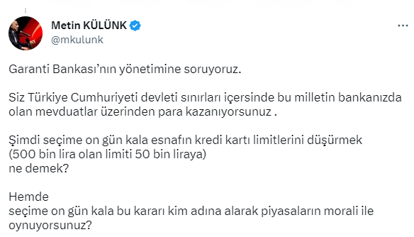 Nakit avans çekiminin durdurulduğu iddiasına AK Partili Külünk'ten ilk yorum: Özel bankalar Türkiye'ye operasyon çekiyor