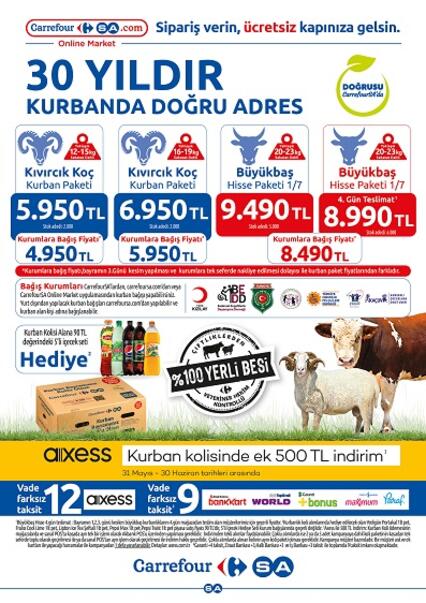 CarrefourSA kurbanlık fiyatlarını açıkladı