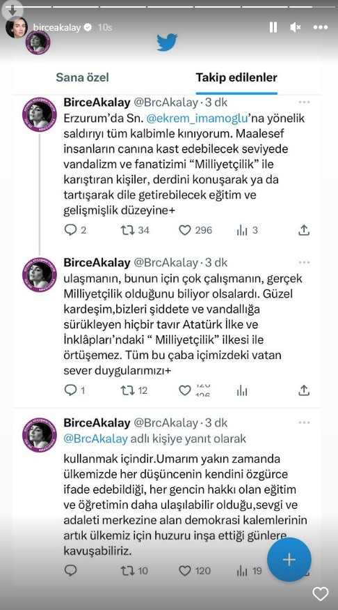 Birce Akalay'dan Ekrem İmamoğlu'nun taşlı saldırıya uğramasına tepki: Bu kaos bir günde bitecek elbet