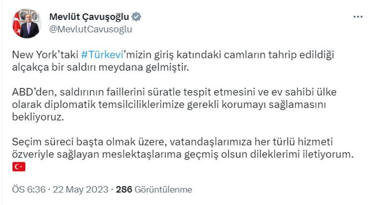 Bakan Çavuşoğlu: Türkevi'ne yönelik saldırının faillerinin tespitini bekliyoruz