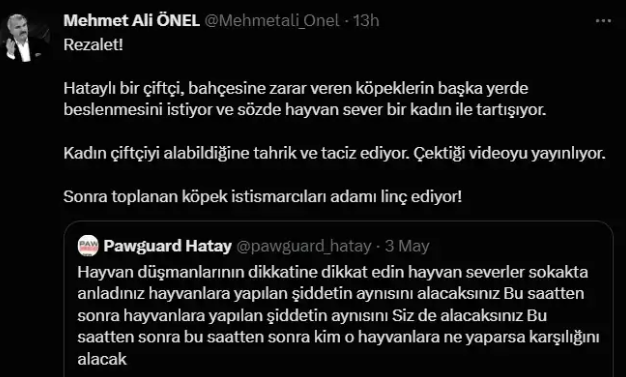 Hayvan hakları örgütü üyelerinden depremzedelere saldırı