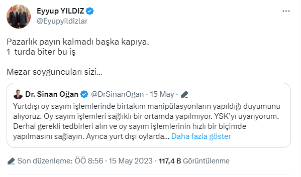 Bahçeli'nin başdanışmanı Eyyüp Yıldız'dan Sinan Oğan'a ağır sözler: Pazarlık payın kalmadı başka kapıya