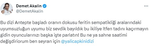 Yalı Çapkını fragmanındaki namus sahnesine Demet Akalın da sessiz kalamadı: Harbi iyi değilsiniz