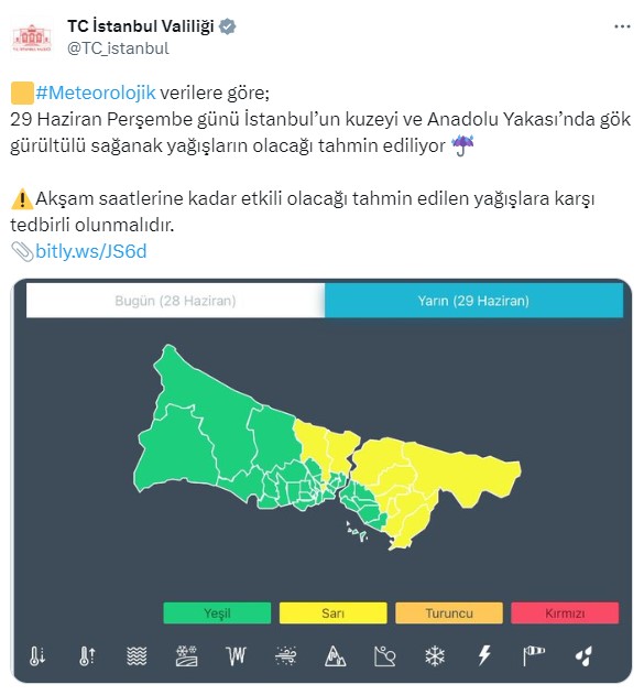 İstanbul Valiliği'nden megakente sağanak yağış uyarısı! Akşam saatlerine kadar sürecek