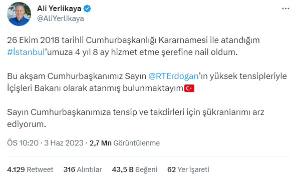 Cumhurbaşkanlığı Kabinesi'nin yeni bakanlarından art arda mesajlar