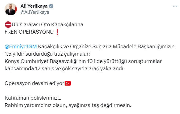 Bakan Yerlikaya ilk operasyonuna imza attı! 240 milyon TL'lik vurgun yapan oto kaçakçılarına ağır darbe