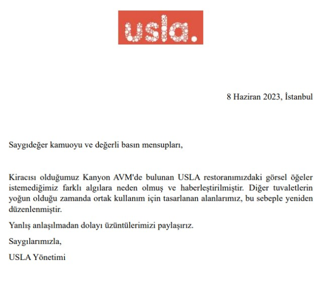 İstanbul'da bir AVM'deki restoranda LGBT'lilere özel tuvalet açıldığı iddia edildi! Açıklama geldi