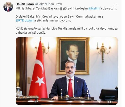 Bakan Fidan, Twitter'da