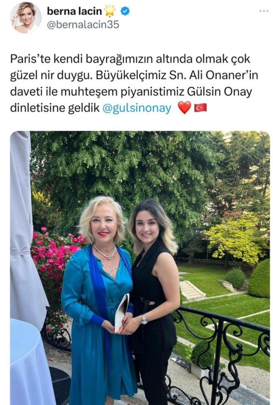 Berna Laçin'i Paris Büyükelçiliği'nde ağırlayan Ali Onaner, merkeze çekildi