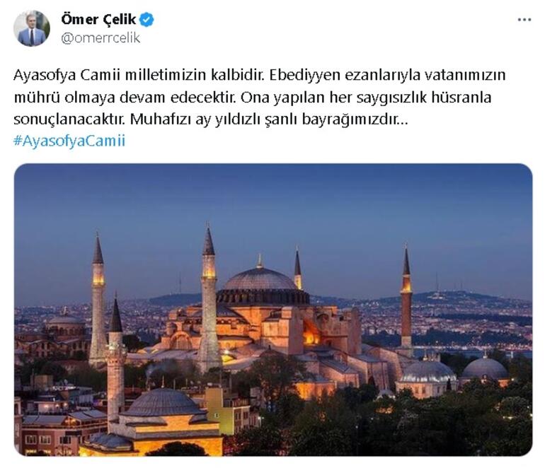 AK Parti'li Çelik'ten Ayasofya Camii önünde yapılan bayraklı provokasyona tepki