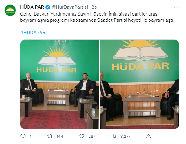 Saadet ve DEVA Partisi'nden HÜDA PAR'a bayram ziyareti