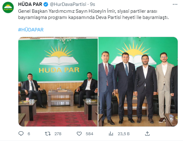 Saadet ve DEVA Partisi'nden HÜDA PAR'a bayram ziyareti