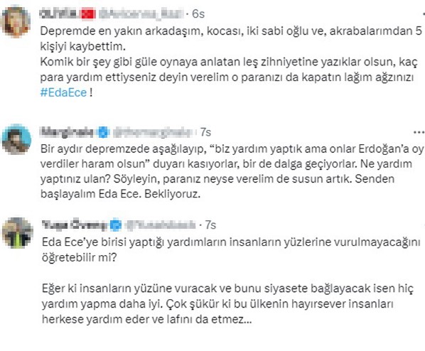 Ödül töreninde depremzedelerle ilgili konuşan Eda Ece'nin sözleri tepki çekti: Yaptığımız yardımları başkaları yapıyor sandılar