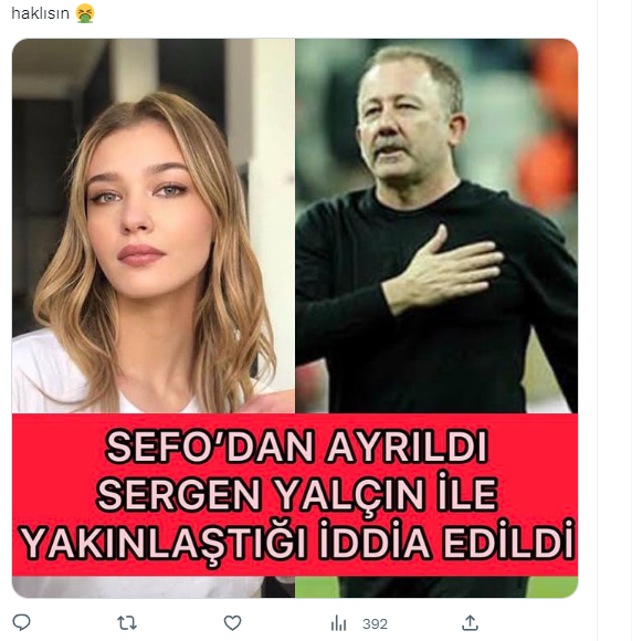 Melisa Döngel'in Sergen Yalçın'la aşk yaşadığı iddiası sonrası Sefo'dan bomba paylaşım! Emojiyle gönderme yaptı