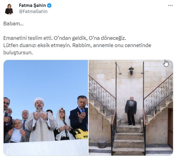 Fatma Şahin, babası Mustafa Kıymık'ı kaybetti