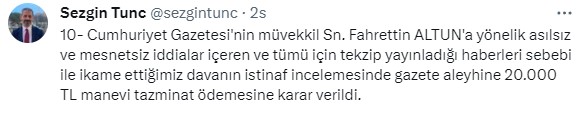 CHP'li Özgür Özel, Fahrettin Altun hakkındaki iddiaları nedeniyle tazminat ödeyecek