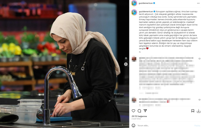 Güzide Mertcan, MasterChef All Star'a veda etti! Sosyal medyadan ateş püskürdü