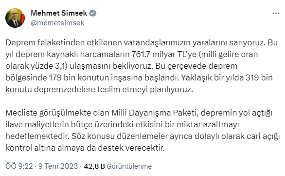 Mehmet Şimşek'ten memur ve emekli maaşlarına yapılan zamlara ilişkin ilk değerlendirme