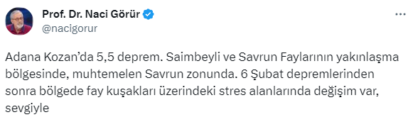 Naci Görür, Adana'daki depremin ardından Savrun fayını işaret etti: Stres alanlarında değişim var