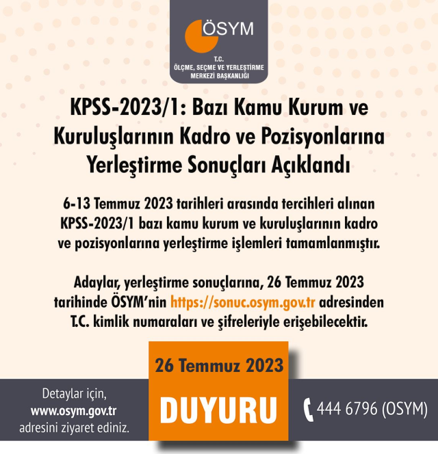 Son Dakika: KPSS yerleştirme sonuçları açıklandı