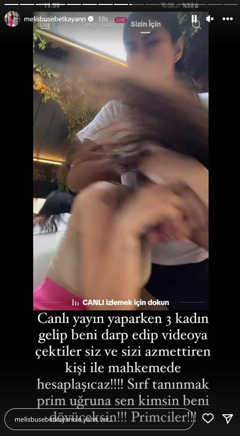 Melis Buse Betkayan, canlı yayın yaptığı esnada şiddete maruz kaldı