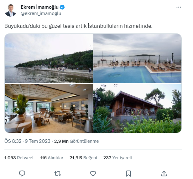 Ekrem İmamoğlu müjdeyi verdi! BELTUR Otel Büyükada İstanbulluların hizmetine girdi