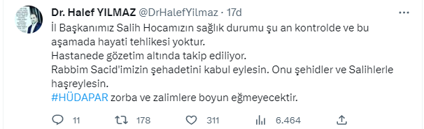 HÜDA PAR Genel Başkan Yardımcısı Halef Yılmaz: Münferit bir olay değil