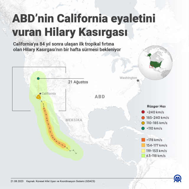 Hilary Kasırgası Kaliforniya'yı vurdu: OHAL ilan edildi, uçuşlar iptal oldu