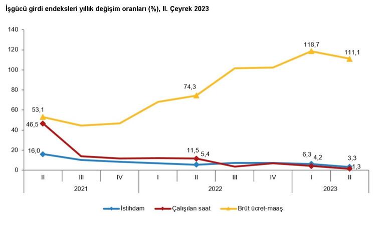 TÜİK: İstihdam endeksi ikinci çeyrekte yüzde 3,3 arttı