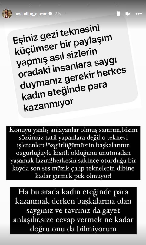 Pınar Altuğ, kocasının tekne paylaşımını eleştiren takipçisine sessiz kalmadı: Saygınız ortada, size cevap vermek ne kadar doğru?