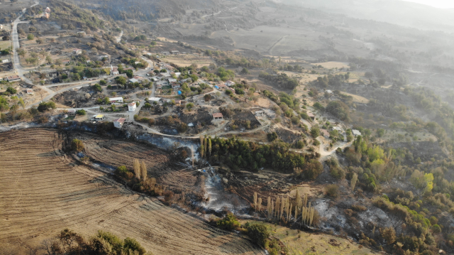 Çanakkale'deki orman yangınında acı tablo! Alevlerin sardığı köyden geriye bu kareler kaldı