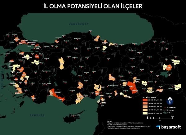 'Konuşan haritalar' hepsini tek tek analiz etti! İşte il potansiyeli olan 67 ilçe