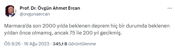 Ahmet Ercan olası yeni bir İstanbul depremi için tarih verdi: 2045'ten önce gerçekleşmesini beklemiyoruz