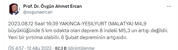 Malatya'daki peş peşe depremlerin ardından Ahmet Ercan'dan korkutan uyarı: Yeni bir yırtılma olabilir