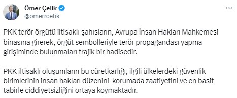 PKK yandaşlarının AİHM'deki skandal eylemine AK Partili Çelik'ten sert tepki: Terörle mücadelede Avrupalı ortaklarımızın performansı zayıflıyor