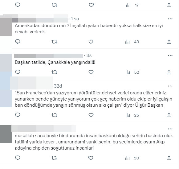 Çanakkale Belediye Başkanı Ülgür Gökhan'ın, yangının çıktığı gün yurt dışına tatile gittiği iddiası gündemi sarstı