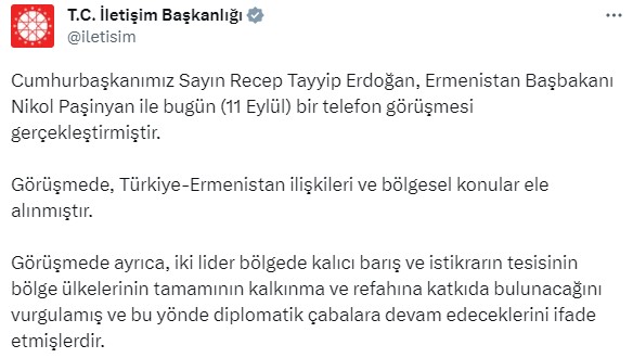 Son Dakika: Erdoğan, Azerbaycan-Ermenistan krizinin çözümü için devrede: Aliyev'in ardından bu kez de Paşinyan ile görüştü