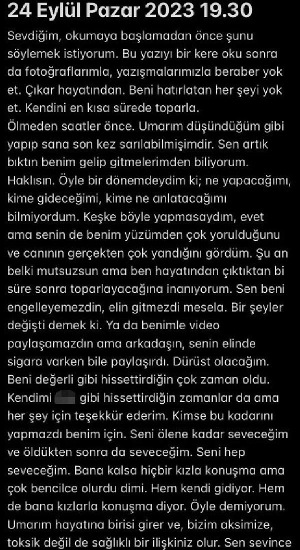 4 gündür haber alınamayan genç kız, erkek arkadaşına mektup bırakmış: Bir kere oku sonra da yok et