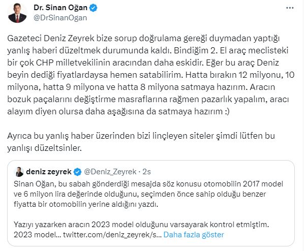 12 milyonluk arabaya mı biniyor? Sinan Oğan'dan iddiayı ortaya atan isme hodri meydan: 8 milyon ver sana satayım