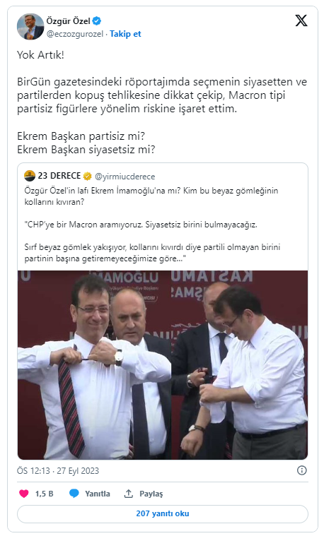 Özgür Özel'in verdiği Macron örneği ortalığı karıştırdı! İmamoğlu'nu kastettiği iddiasına sert çıktı