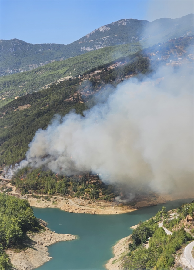 Antalya'da orman yangını! Alevler rüzgarın etkisiyle büyüdü, ekipler müdahale ediyor