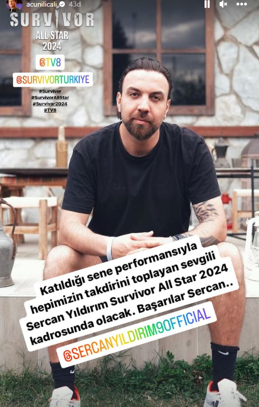 Survivor All Star 2024'ün 5'inci yarışmacısı Sercan Yıldırım oldu