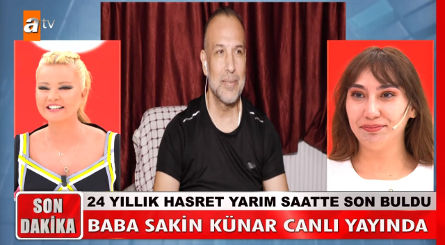 Ses sanatçısı Sakin Künar, Müge Anlı'nın programında 24 yaşında bir kızı olduğunu öğrendi