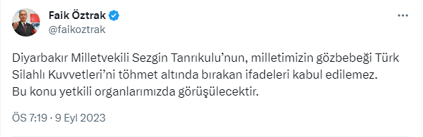 Sezgin Tanrıkulu'nun TSK'ya yönelik iftiralarına ilişkin CHP'den açıklama: Kabul edilemez, konu yetkili organlarımızda görüşülecektir