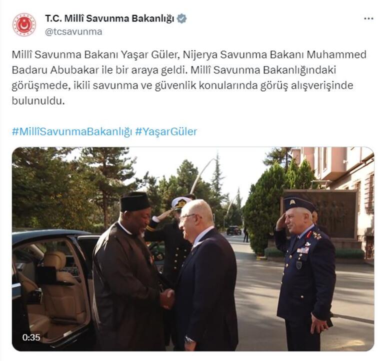 Bakan Güler, Nijerya Savunma Bakanı ile görüştü