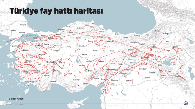 TÜRKİYE DİRİ FAY HARİTASI: 485 diri fay deprem üretebilir! İşte risk altındaki 110 ilçe