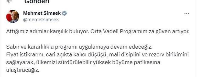 Bakan Şimşek: Ülkemizi sürdürülebilir yüksek büyüme politikasına ulaştıracağız