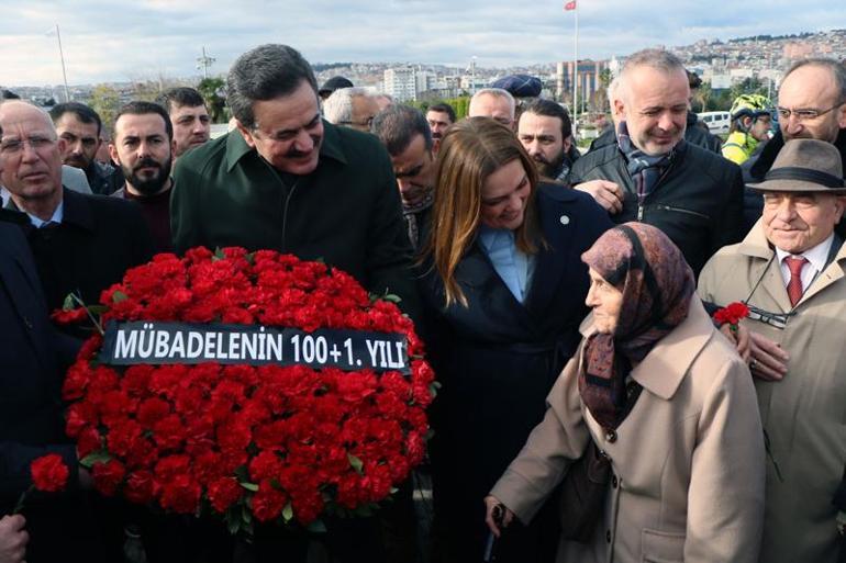 Samsun’da mübadelenin yıl dönümünde denize çelenk bırakıldı