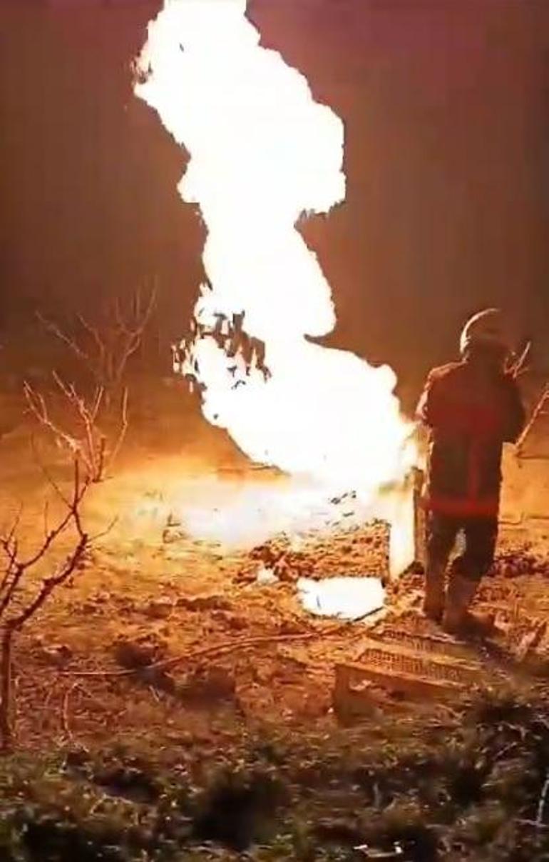 Sondaj sırasında kuyudan yanıcı gaz çıktı