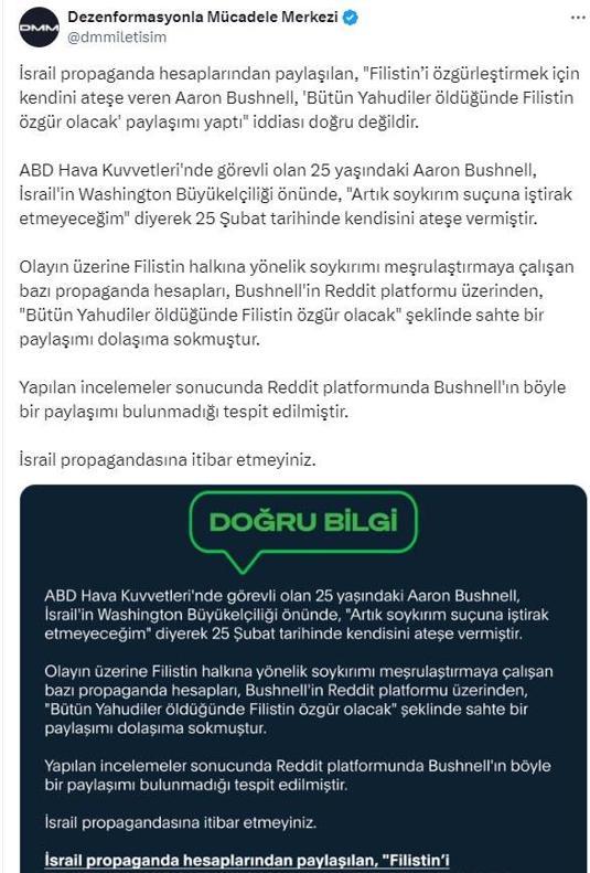 İletişim Başkanlığı: Sosyal medyadaki Bushnell paylaşımı doğru değil